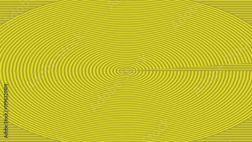 Yellow concentric optical wave background with circular distortion lines, abstract hypnotic texture for modern posters, digital art and creative design