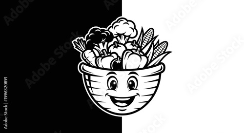 A smiling bowl of fresh vegetables.