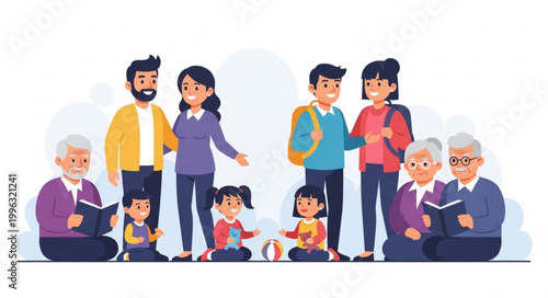 Multi Generational Family Group Portrait Together.