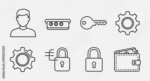 Security icons for business and technology.