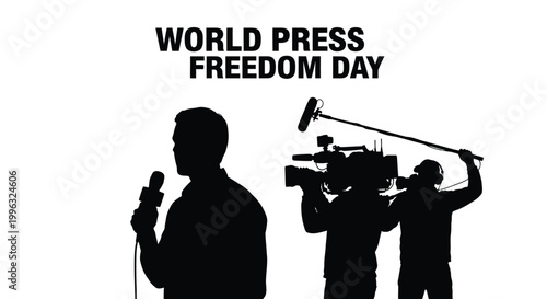 World press freedom day celebrated with journalists reporting and filming news
