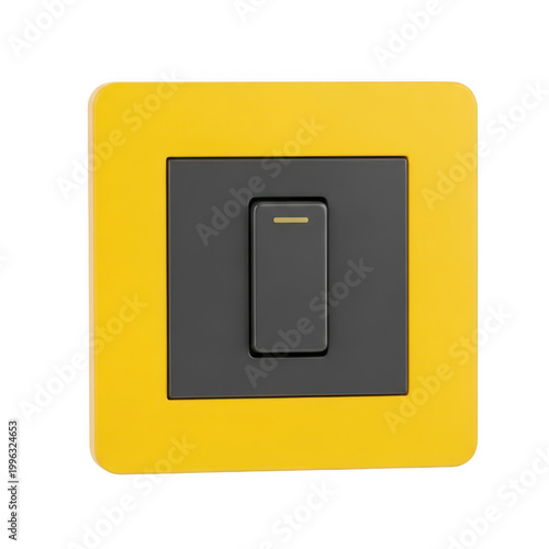 Modern black and yellow electrical wall socket cover