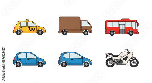 Vehicles on the road transportation.