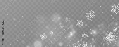 Snow dust glows in luminous winter air. Smooth drifting forms elegant seasonal texture. Perfect design element for festive backgrounds and banners. Vector