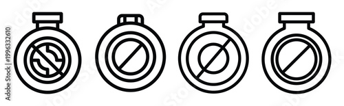 Minimal outline  cooling airflow regulator icon set in editable stroke style. Air conditioning icon set.