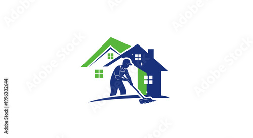 A man cleaning a house exterior.