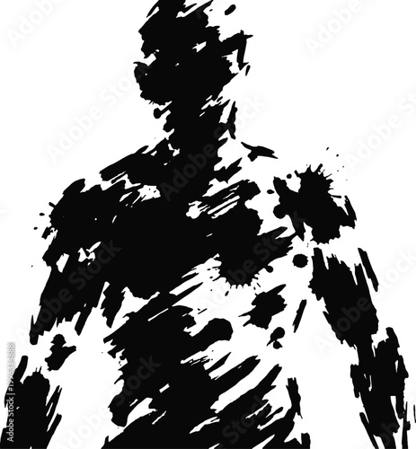 Black silhouette of a muscular man Vector