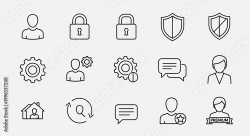 Security icons for business technology.