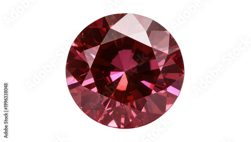 Foto Round cut pink diamond gemstone faceted, isolated on transparent background