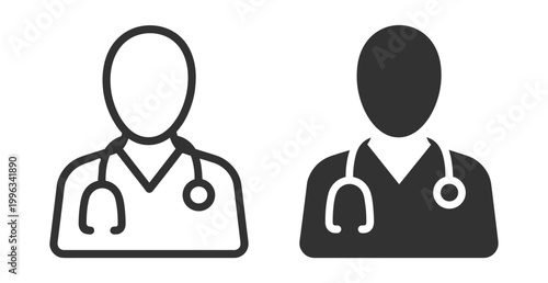 doctor person icon set vector illustration medical professional symbol on transparent background