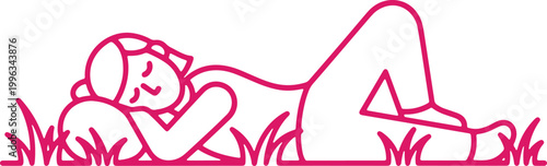 Person lying on grass enjoying nature relaxing outdoors peace quiet serene moment leisure time.