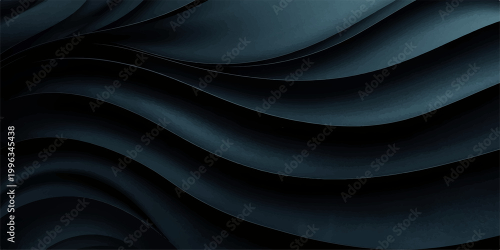 Fototapeta premium Abstract black and white flowing wave texture background with smooth light motion design
