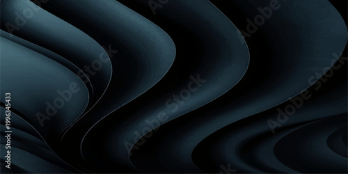 Abstract black and white wave motion background with smooth curved digital spiral texture and modern vector design