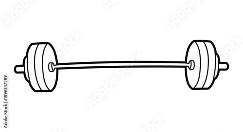 Weightlifting barbell gym equipment vector illustration for fitness training and strength workout design concepts