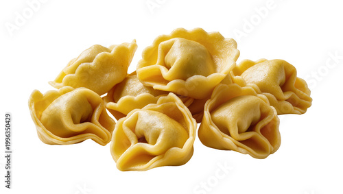 Tableau sur toile Pile of fresh uncooked tortellini pasta, isolated on transparent background