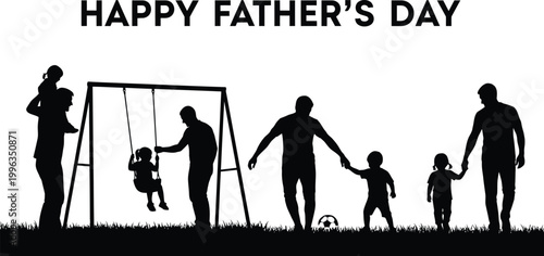 happy father s day silhouettes of families playing outdoors