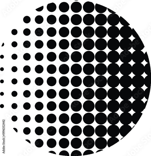 halftone Circle Texture with Star Effects and Dot Grid