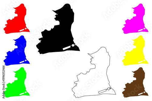 Swansea city (United Kingdom of Great Britain and Northern Ireland, UK, Wales) map vector illustration, scribble sketch Dinas a Sir Abertawe map