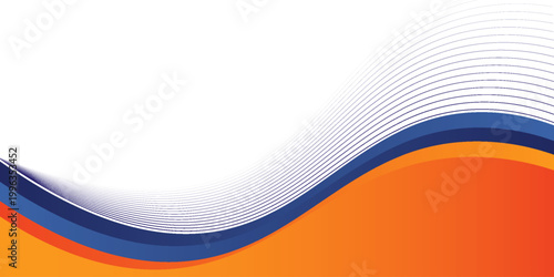 abstract blue orange corporate background with 3d concept. abstract white background with blue  and orange wave background banner with formal concept for banner advertisement announcement certificate