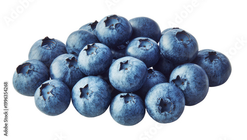 Vászonkép Pile of fresh, ripe blueberries isolated on transparent background