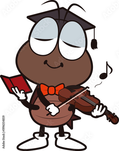 バイオリンを弾くコオロギ博士