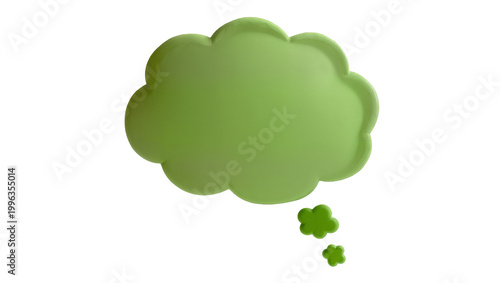 фотографія Green thought bubble with smaller bubbles, isolated on transparent background