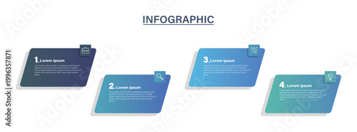 Infographic template with four colorful numbered sections and icons
