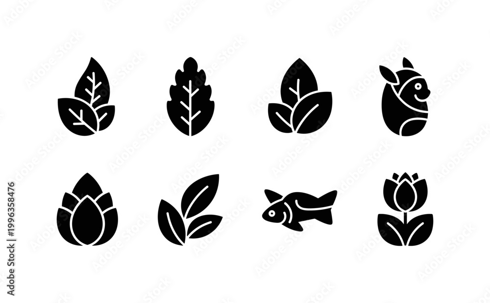 Fototapeta premium Nature Icons Set