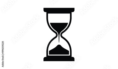 A stark black silhouette of an hourglass depicts the passage of time with sand nearly depleted a visual metaphor for life s fleeting nature silhouette