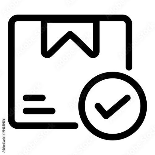 shipping confirm line icon. checklist product vector illustration
