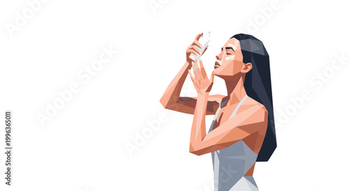 Young woman drinking water from glass