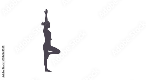 Silhouette of a person practicing yoga in tree pose