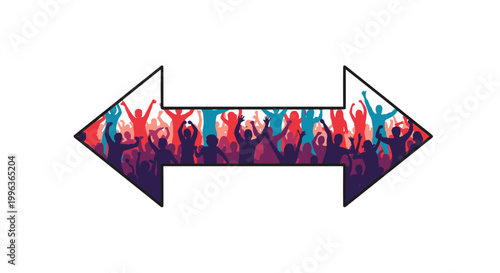 Crowd of people dancing and celebrating at concert