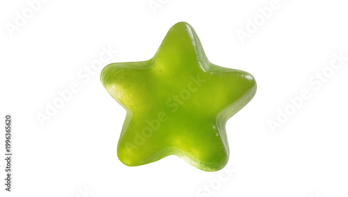 Konstfotografi Green star-shaped gummy candy, isolated on transparent background