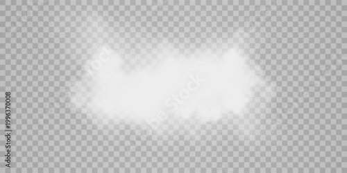 Fog or smoke isolated transparent special effect. White vector cloudiness, mist or smog background. Vector illustration