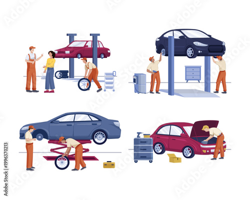 Car Garage Service Set