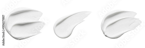 Cuadro en lienzo Set and collection White Cosmetic Cream Smear isolated on white transparent png