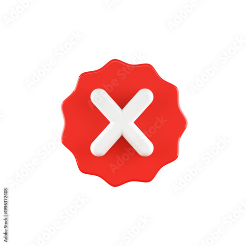 Red Rejected Badge 3D Illustration
