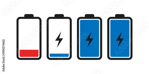 Battery level indicator a visual representation of power depletion and recharge