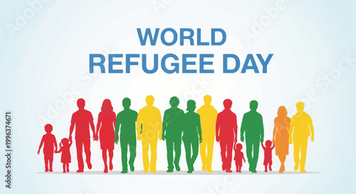 World Refugee Day awareness campaign illustration.