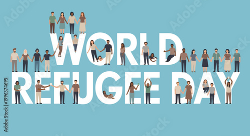 World Refugee Day awareness campaign illustration.