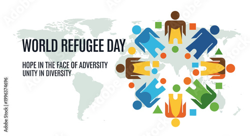 World Refugee Day global unity concept.