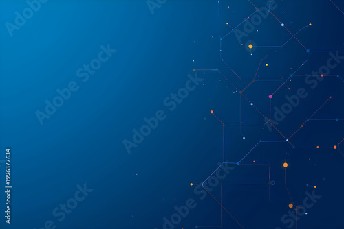 Abstract blue background with digital network connections, technology background