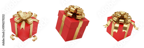Foto Set and collection of gift box isolated on white transparent png background