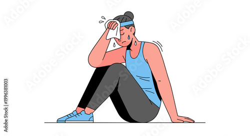 A fit man wiping sweat in a modern gym after an intense workout session