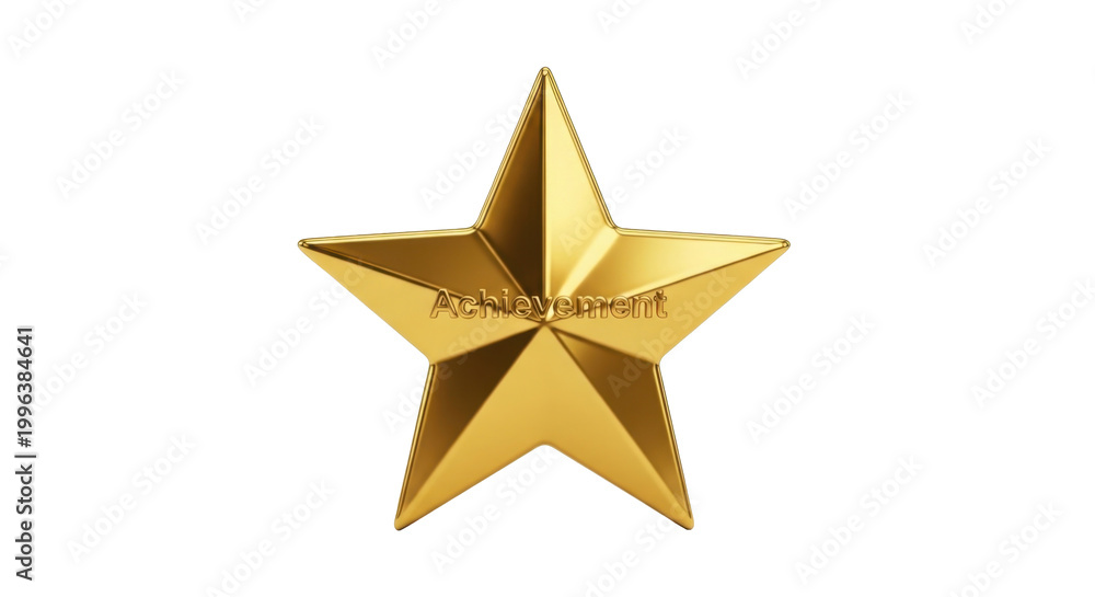 Fototapeta premium Shiny gold star award emblem