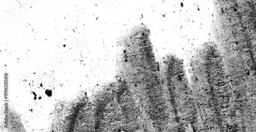 Fotografi Macro charcoal crayon hand-smudged texture with scattered dust specks and rough grain