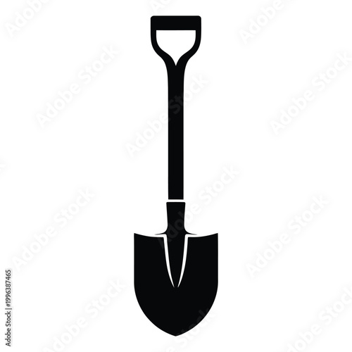 shovel silhouette with long handle and blade silhouette high quality professional detailed modern elegant