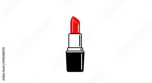 Classic red lipstick tube icon on white background vector