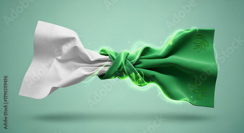 Transformation of paper towel into reusable fabric napkin for Earth Day